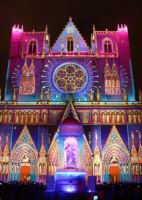 Lyon, Cathedrale Saint Jean, facade, (Fete des Lumieres 2008 de Lyon) (7)